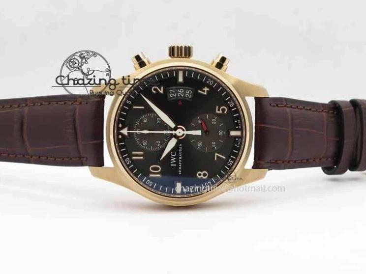 MIROTIME 0725 Pilot Chrono RG 3878 V6F Best Edition Gray Dial On Brown Leather Strap A Contemporary 7254
